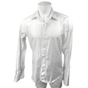 Combatant Gentlemen Men's White Long Sleeve Slim Fit Button Down Shirt 16 1/2